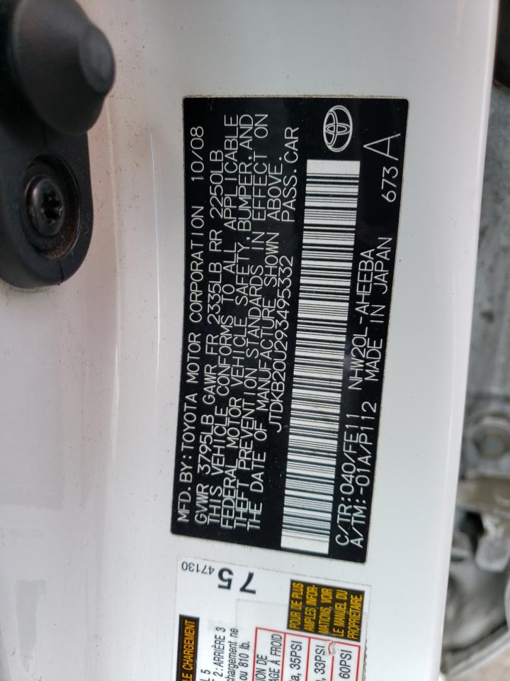 JTDKB20U293495332 2009 Toyota Prius