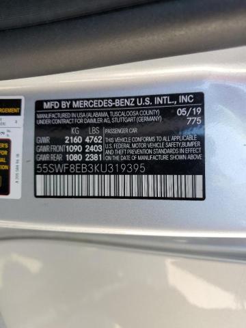 2019 Mercedes-Benz C 300 4Matic VIN: 55SWF8EB3KU319395 Lot: 57101634