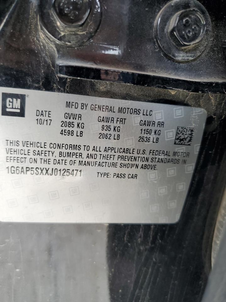 1G6AP5SXXJ0125471 2018 Cadillac Cts