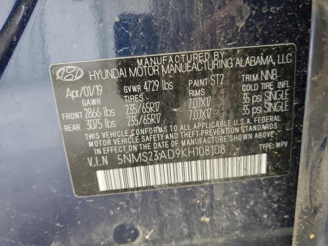 2019 HYUNDAI SANTA FE S - 5NMS23AD9KH108108