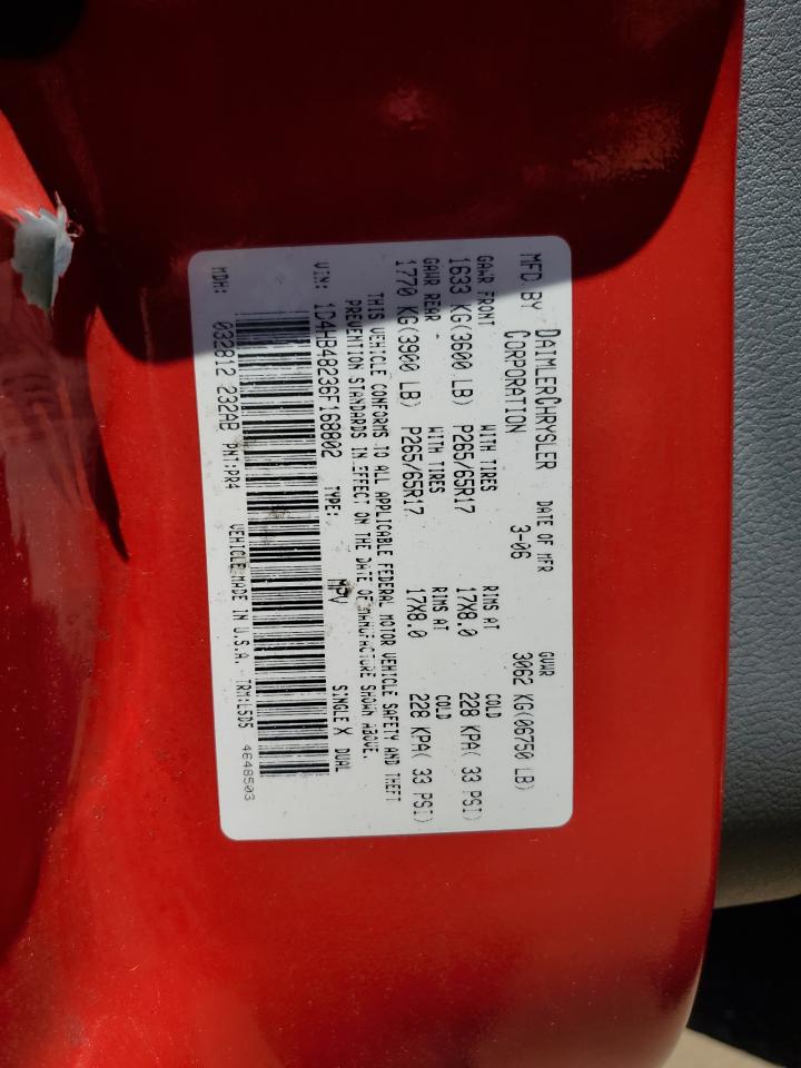 1D4HB48236F168802 2006 Dodge Durango Slt