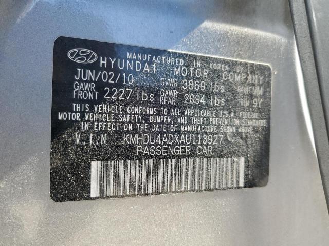 2010 Hyundai Elantra Blue VIN: KMHDU4ADXAU113927 Lot: 55222454