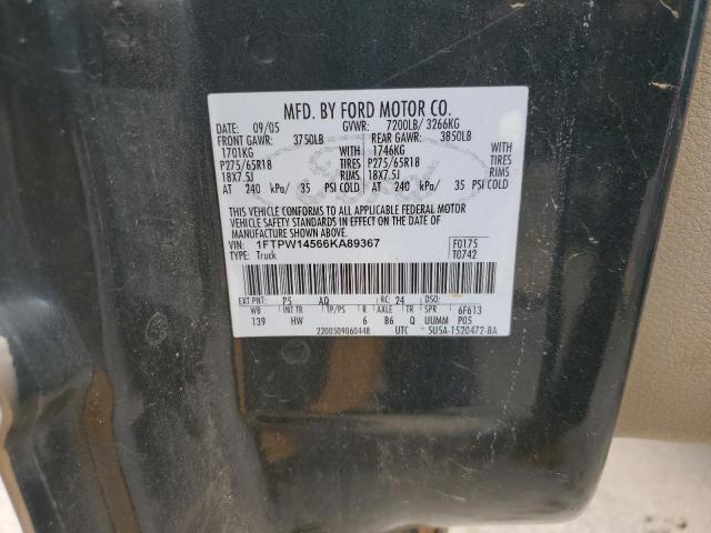 2006 Ford F150 Supercrew VIN: 1FTPW14566KA89367 Lot: 54073304