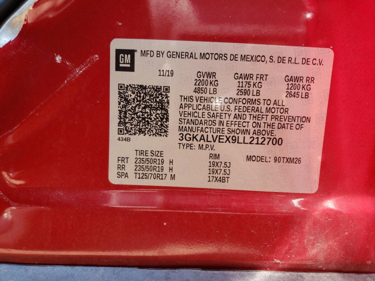 3GKALVEX9LL212700 2020 GMC Terrain Slt