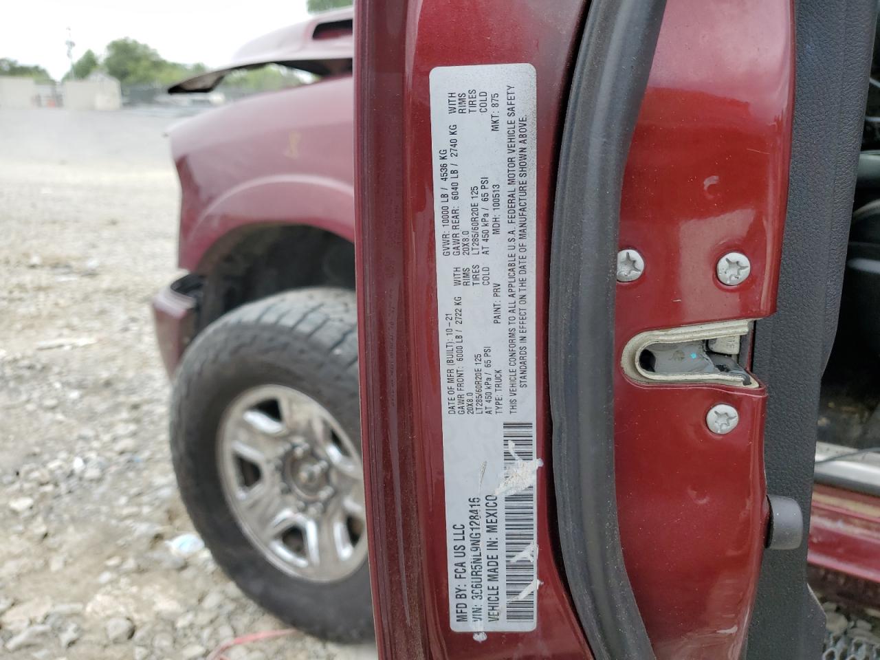 3C6UR5NL9NG128416 2022 Ram 2500 Laramie