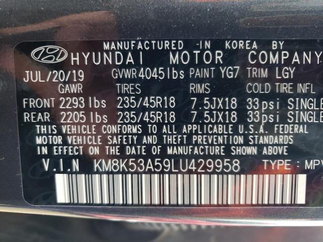 2020 Hyundai Kona Ultimate VIN: KM8K53A59LU429958 Lot: 54653084