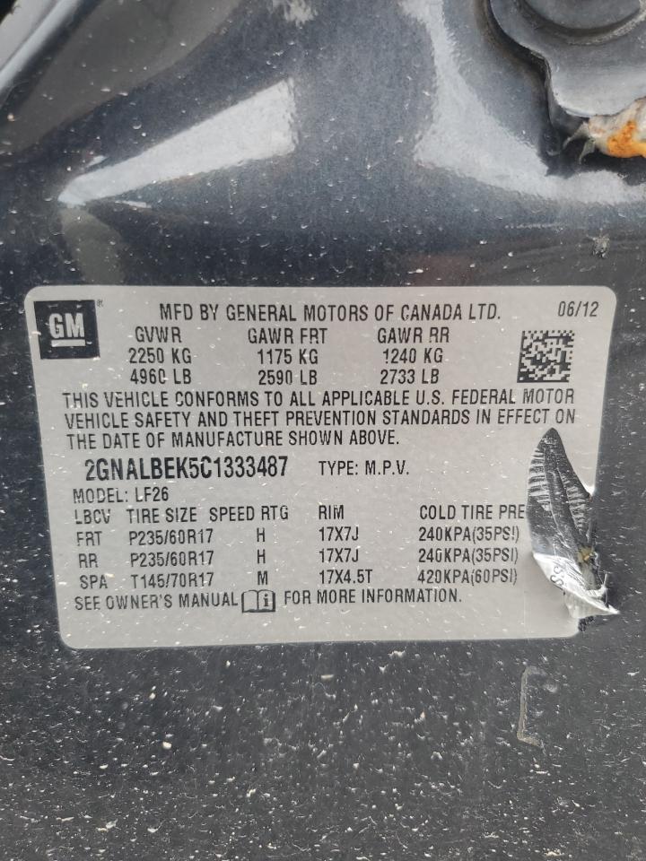 2GNALBEK5C1333487 2012 Chevrolet Equinox Ls