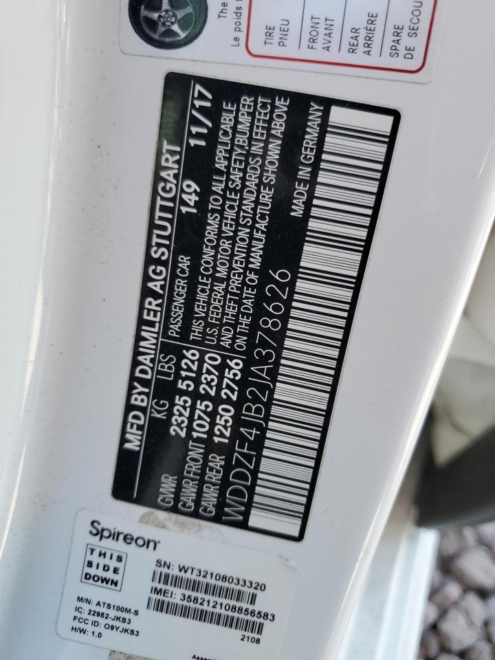 WDDZF4JB2JA378626 2018 Mercedes-Benz E 300