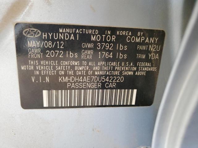 2013 Hyundai Elantra Gls VIN: KMHDH4AE7DU542220 Lot: 55912984