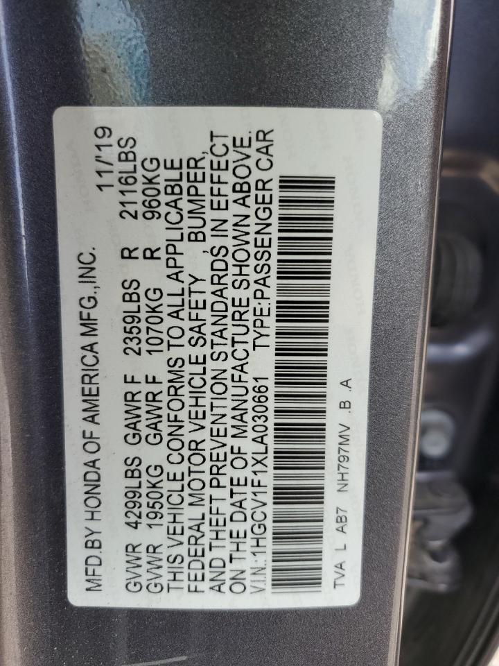 1HGCV1F1XLA030661 HONDA ACCORD 2020