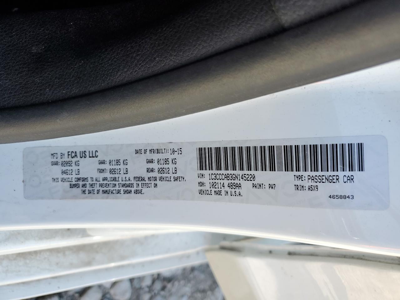 1C3CCCAB3GN145220 2016 Chrysler 200 Limited