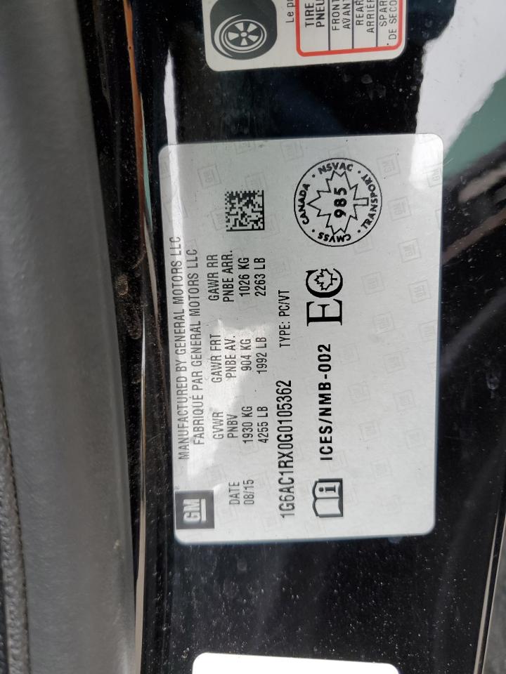 1G6AC1RX0G0105362 2016 Cadillac Ats Performance