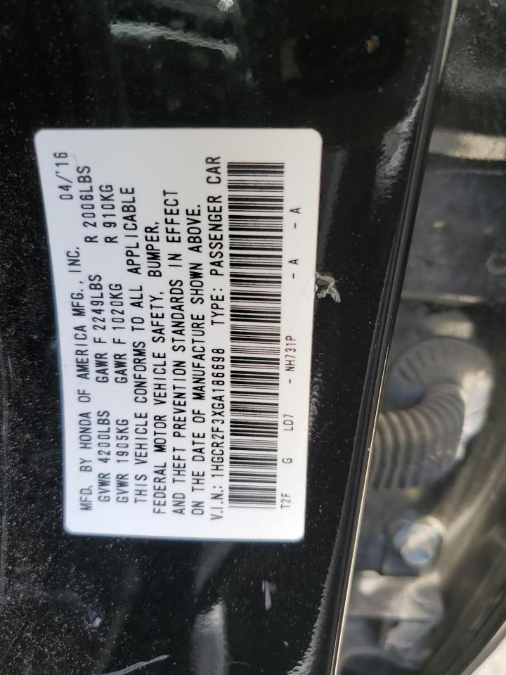 1HGCR2F3XGA186698 2016 Honda Accord Lx