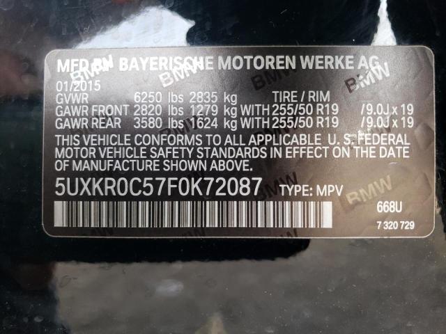 VIN 5UXKR0C57F0K72087 2015 BMW X5, Xdrive35I no.12