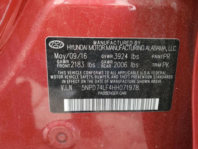 2017 HYUNDAI ELANTRA SE - 5NPD74LF4HH071978