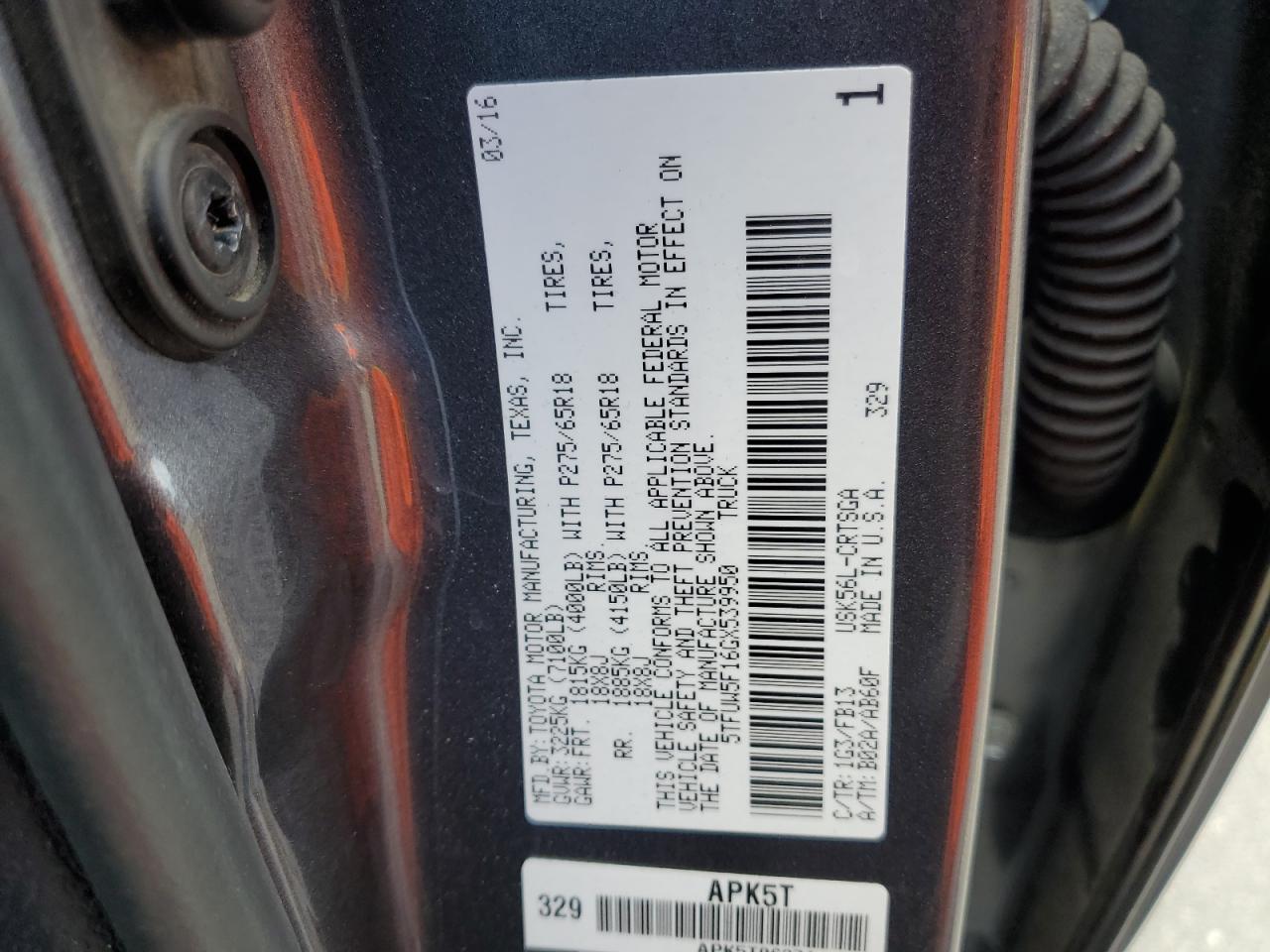 5TFUW5F16GX539950 2016 Toyota Tundra Double Cab Sr/Sr5