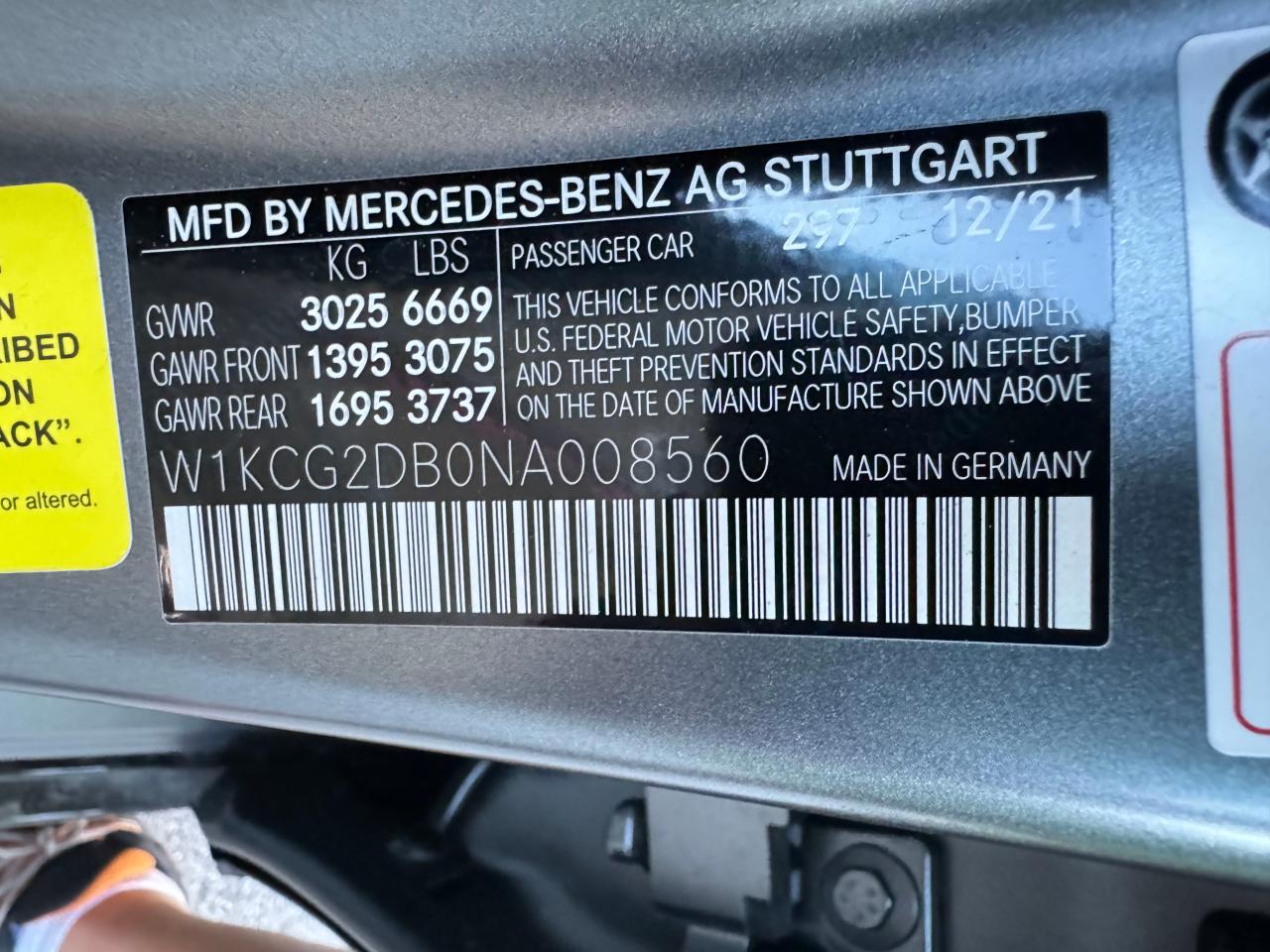 2022 Mercedes-Benz Eqs Sedan 450+ vin: W1KCG2DB0NA008560