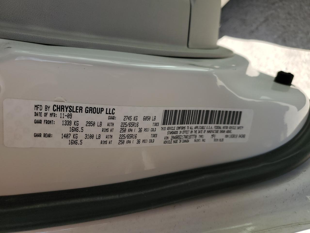 2A4RR5D17AR187770 2010 Chrysler Town & Country Touring