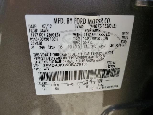 2013 Ford Edge Limited VIN: 2FMDK3KC5DBA79136 Lot: 56054704