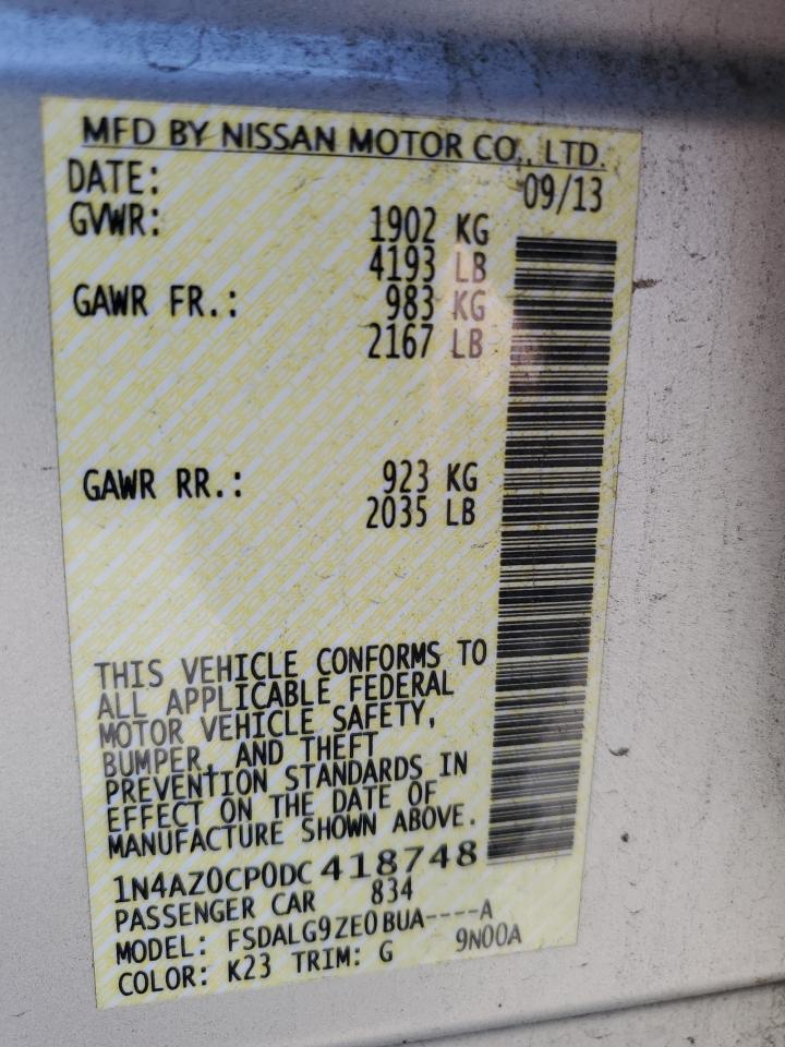 1N4AZ0CP0DC418748 2013 Nissan Leaf S