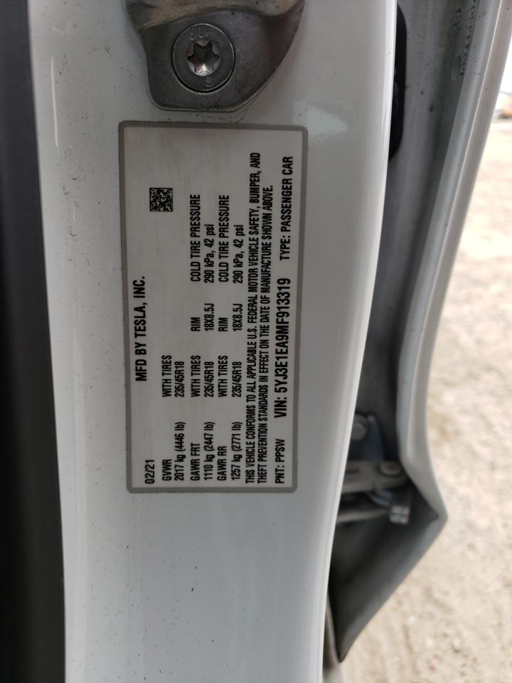 5YJ3E1EA9MF913319 2021 Tesla Model 3