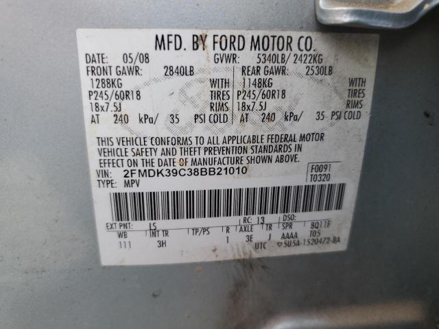 2008 Ford Edge Limited VIN: 2FMDK39C38BB21010 Lot: 53818544