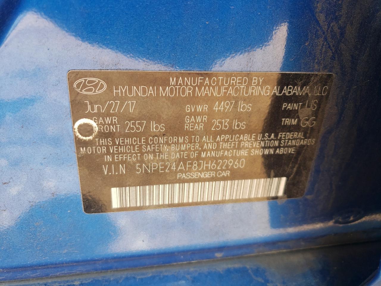 5NPE24AF8JH622960 2018 Hyundai Sonata Se