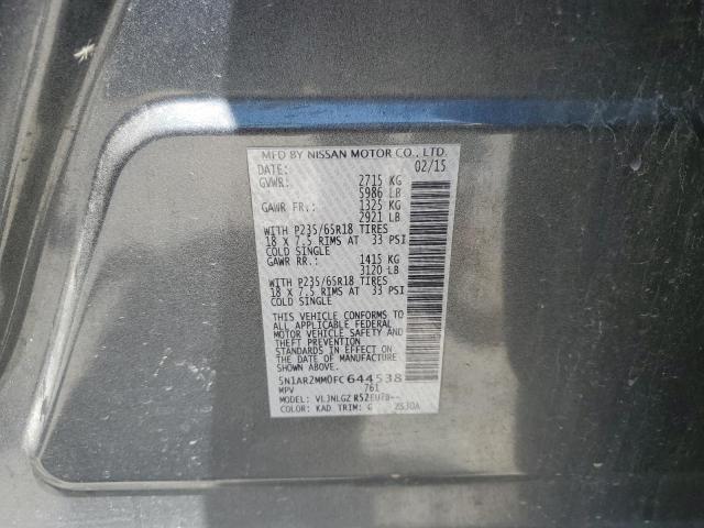 2015 Nissan Pathfinder S VIN: 5N1AR2MM0FC644538 Lot: 55464784