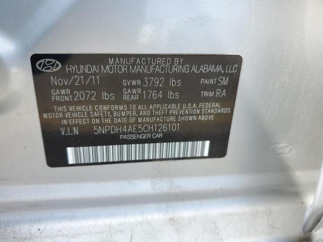 2012 Hyundai Elantra Gls VIN: 5NPDH4AE5CH126101 Lot: 53811044