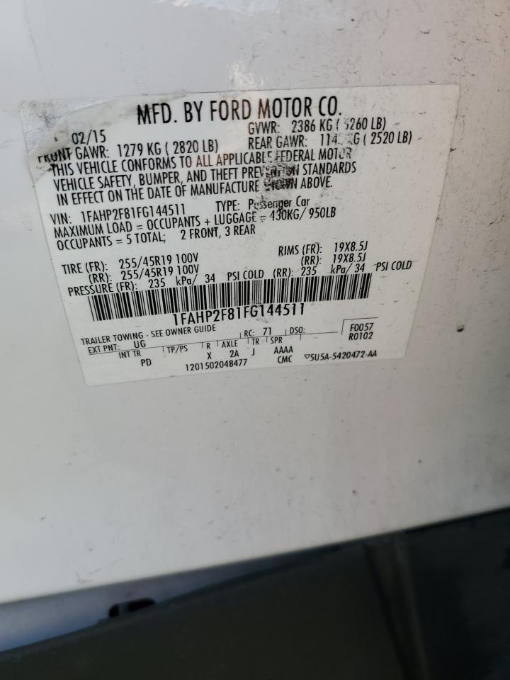 1FAHP2F81FG144511 2015 Ford Taurus Limited