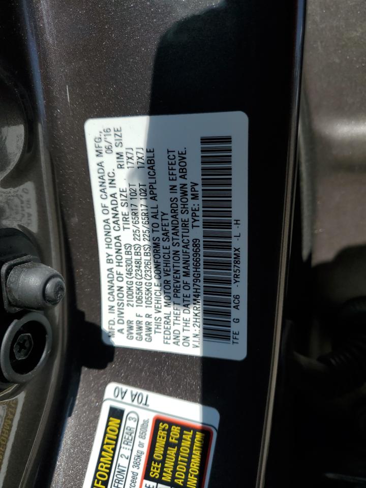 2HKRM4H79GH669689 2016 Honda Cr-V Exl