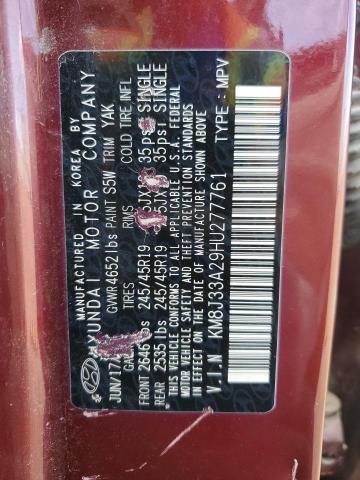 2017 Hyundai Tucson Limited VIN: KM8J33A29HU277761 Lot: 53359254