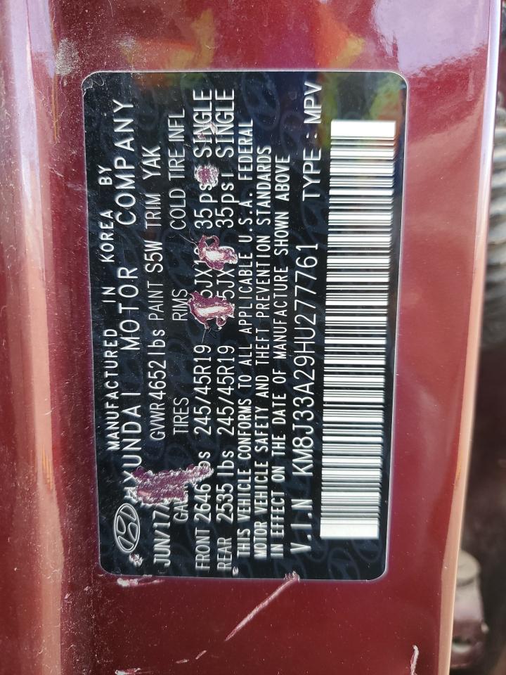 KM8J33A29HU277761 2017 Hyundai Tucson Limited