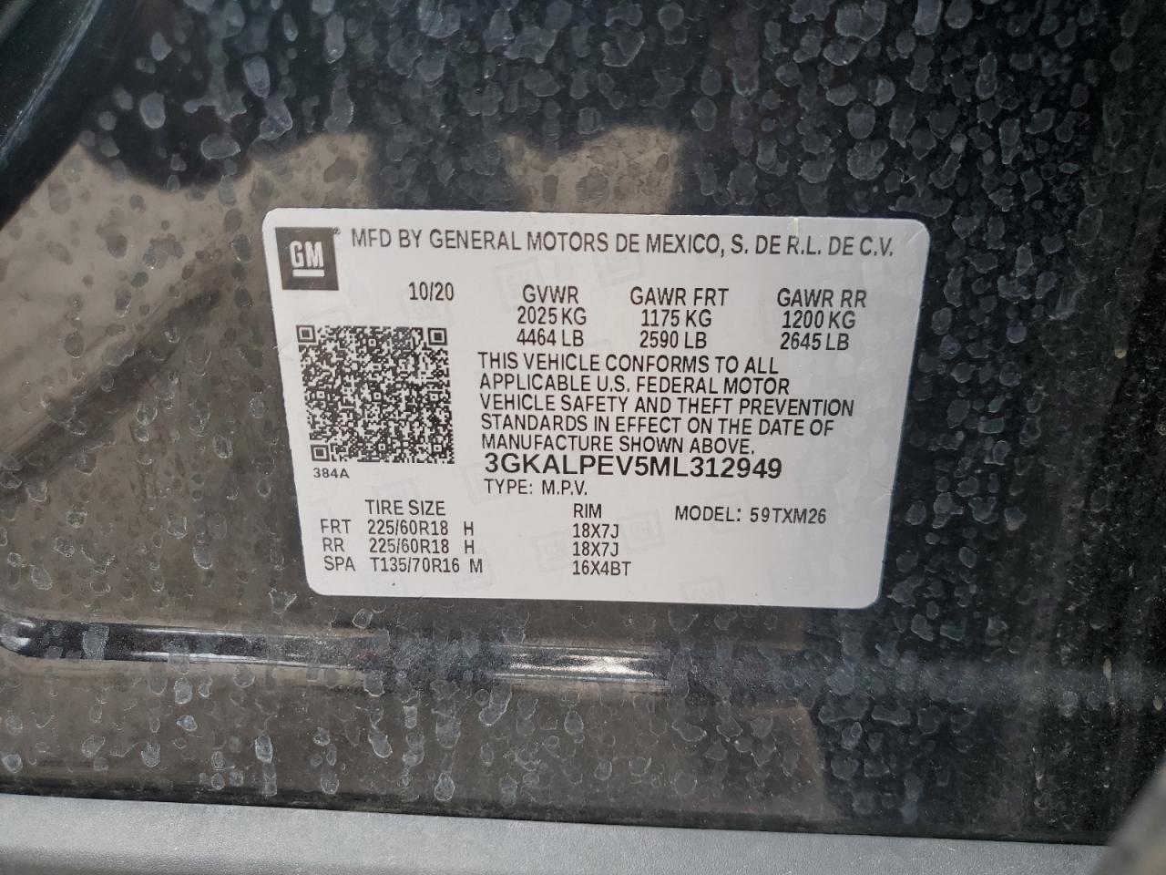 3GKALPEV5ML312949 2021 GMC Terrain Slt