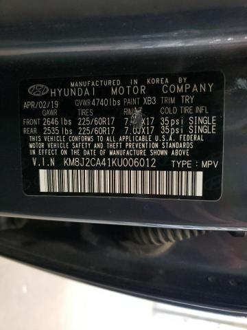 2019 Hyundai Tucson Se VIN: KM8J2CA41KU006012 Lot: 55014224