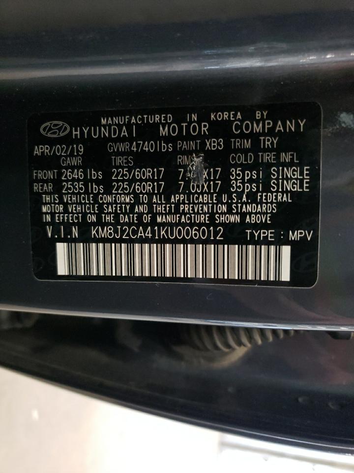 KM8J2CA41KU006012 2019 Hyundai Tucson Se