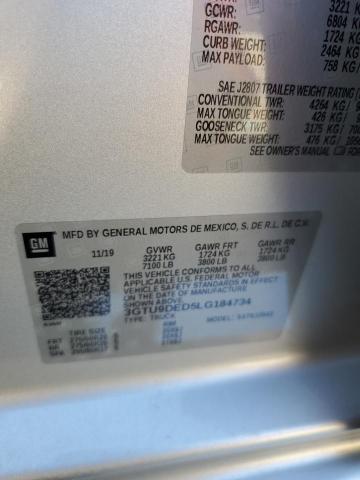 2020 GMC Sierra K1500 Slt VIN: 3GTU9DED5LG184734 Lot: 55925894