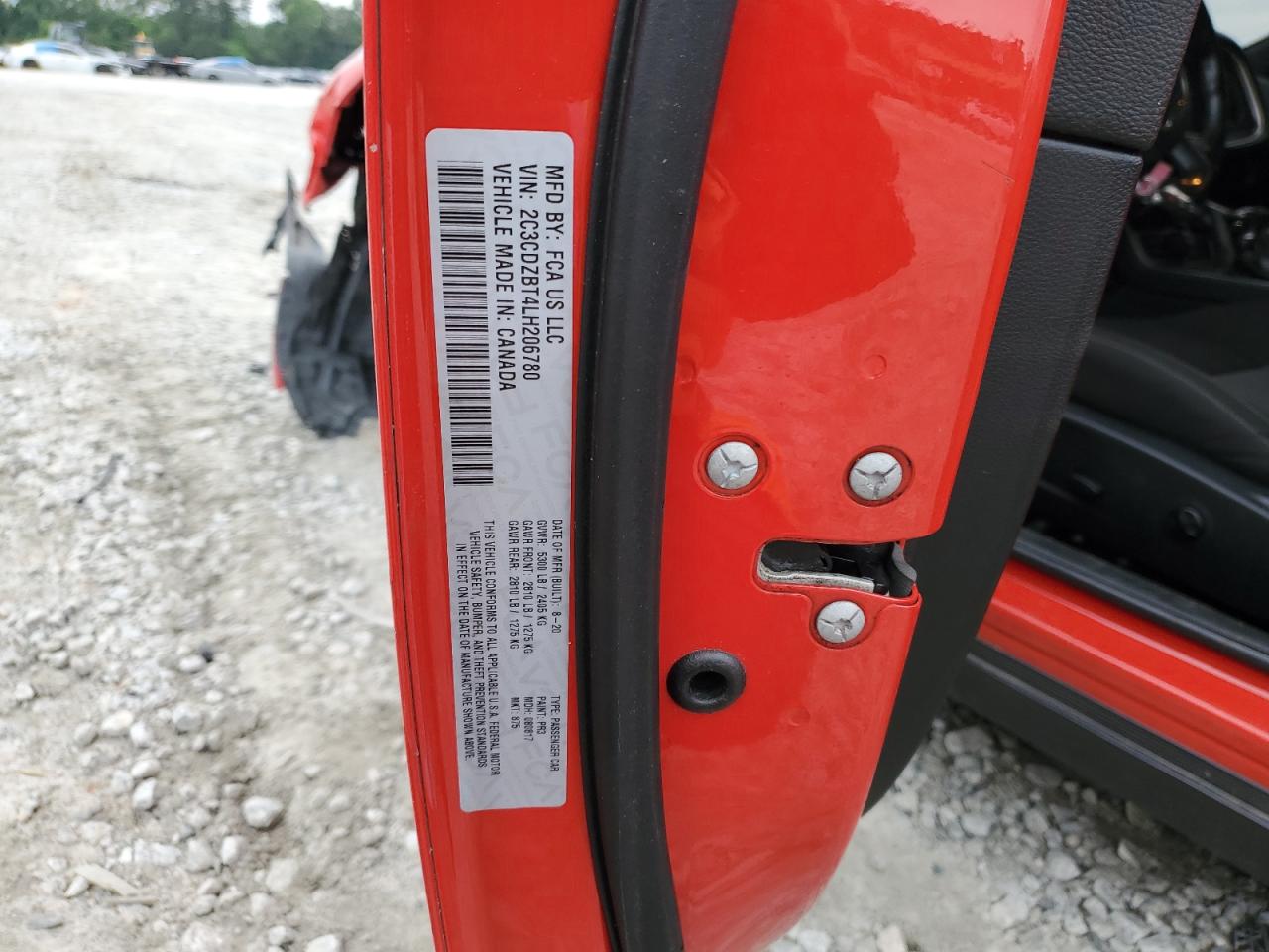 2C3CDZBT4LH206780 2020 Dodge Challenger R/T