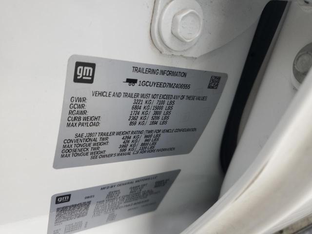 2021 Chevrolet Silverado K1500 Rst VIN: 1GCUYEED7MZ406555 Lot: 55176134