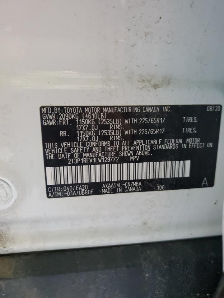2T3P1RFV1LW129772 2020 Toyota Rav4 Xle