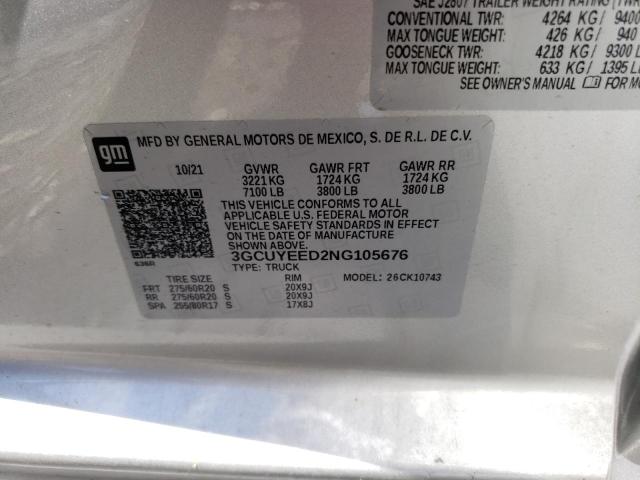 2022 CHEVROLET SILV1500 4 3GCUYEED2NG105676