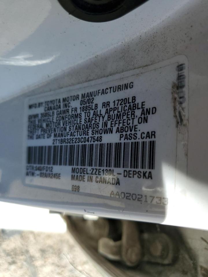 2T1BR32E23C047548 2003 Toyota Corolla Ce