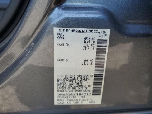 2019 NISSAN ALTIMA SR - 1N4BL4CW2KC184212