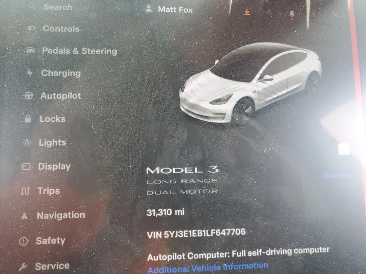 5YJ3E1EB1LF647706 2020 Tesla Model 3