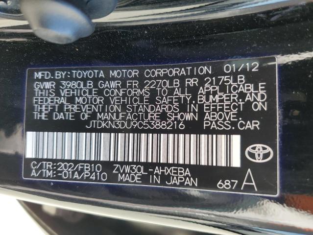 2012 Toyota Prius VIN: JTDKN3DU9C5388216 Lot: 56145874