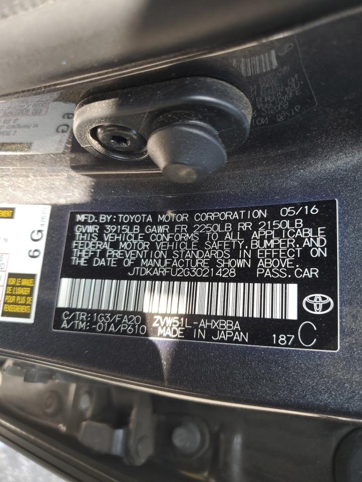 JTDKARFU2G3021428 2016 Toyota Prius