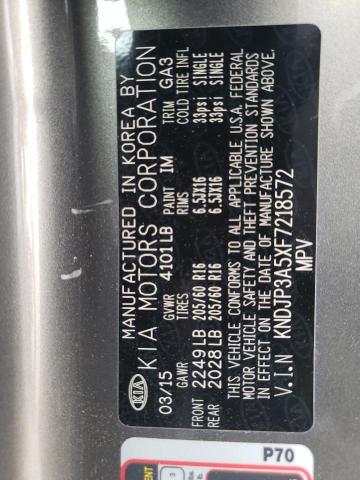 2015 Kia Soul + VIN: KNDJP3A5XF7218572 Lot: 54687304