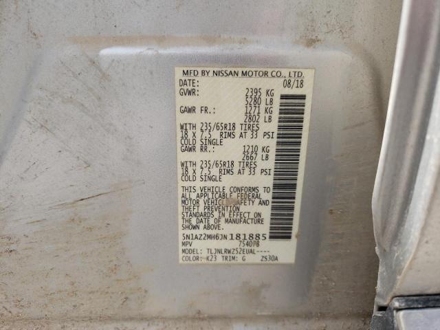 2018 Nissan Murano S VIN: 5N1AZ2MH6JN181885 Lot: 56041614