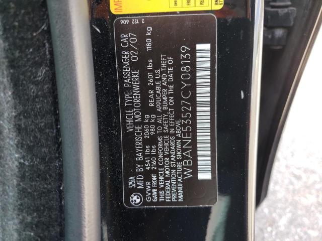 2007 BMW 525 I VIN: WBANE53527CY08139 Lot: 55801514