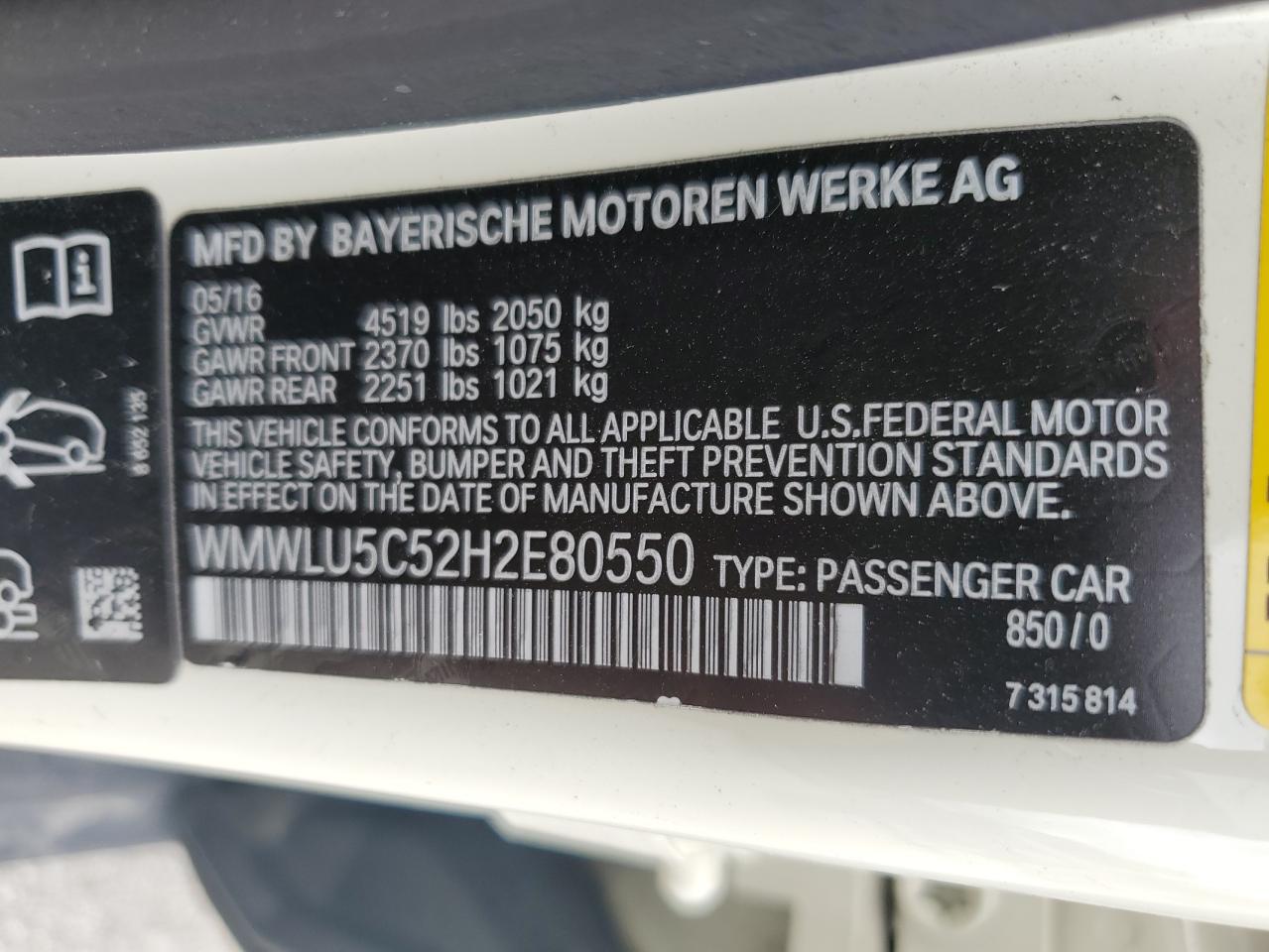 WMWLU5C52H2E80550 2017 Mini Cooper S Clubman All4